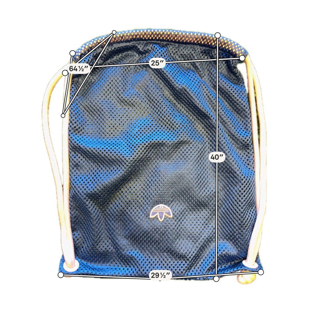 Adidas Alexander Wang Drawstring Bag Unisex OS Blue Excellent Mesh Cinch Sack - Picture 2 of 5